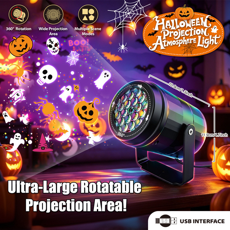 Kids Yard Toys - Projetor de Luz LED para Halloween